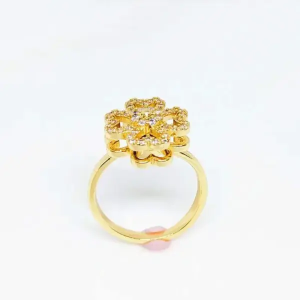 Wholesale Simple Style Commute Flower Copper Zircon Rings In Bulk