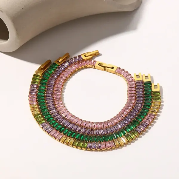 Wholesale PVD Coated Real Gold Plated Geometric Stainless Steel Fashion Waterproof Non Tarnish 304 Stainless Steel Bracelets