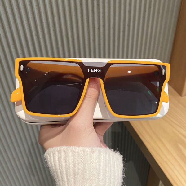 Wholesale Jingwei New Style Simple Square Sunglasses Women's Trendy Hip-Hop Internet Celebrity Glasses Personalized Conjoined Outdoor Sunscreen Sunglasses