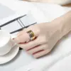 Wholesale PVD Coated 18K Gold Plated Round 304 Stainless Steel Basic Simple Style Classic Style Waterproof Non Tarnish Rings