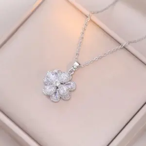 X1082 Steel Flower Necklace