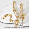 Wholesale PVD Coated Real Gold Plated 16K White Plating Solid Color 304 Stainless Steel Freshwater Pearl IG Style Simple Classic Waterproof Non Tarnish Bracelets Necklace