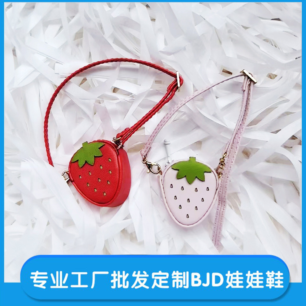 Wholesale Bjd Doll 1/12 1/8 1/6 Bjd Baby Bag Exo Doll Fashion Strawberry Bag Baby Clothes Aessories
