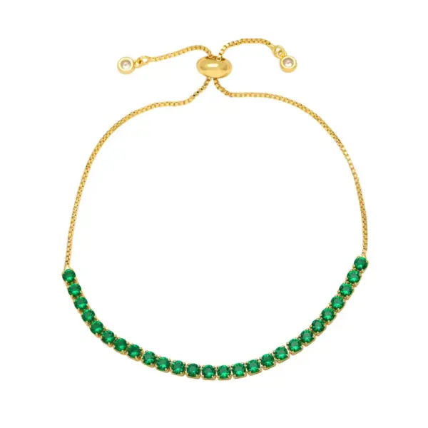 Wholesale Fashion Geometric Copper 18k Gold Plated Zircon Bracelets In Bulk