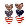 Wholesale Cross-border European and American Independence Day Acrylic Earrings US Flag Love Five-pointed Star Striped Leopard Print Earrings