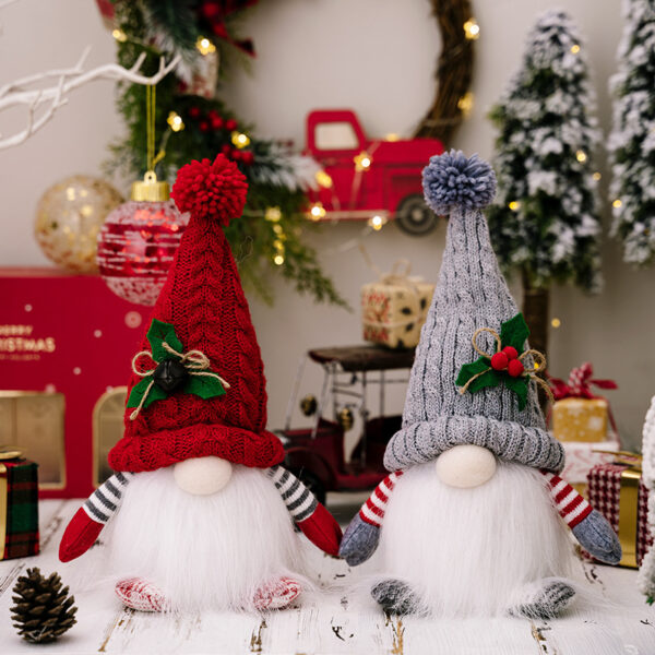 Wholesale Christmas Knitted Hat with Lights Doll Ornaments