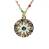 Wholesale Devil's Eye Drip Oil Palm Pendant Stainless Steel Necklace Wholesale Nihaojewelry