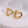 Electroplating Golden Plated Lips Red Heart 304 Stainless Steel Casual Simple Style Polishing Plating Earrings