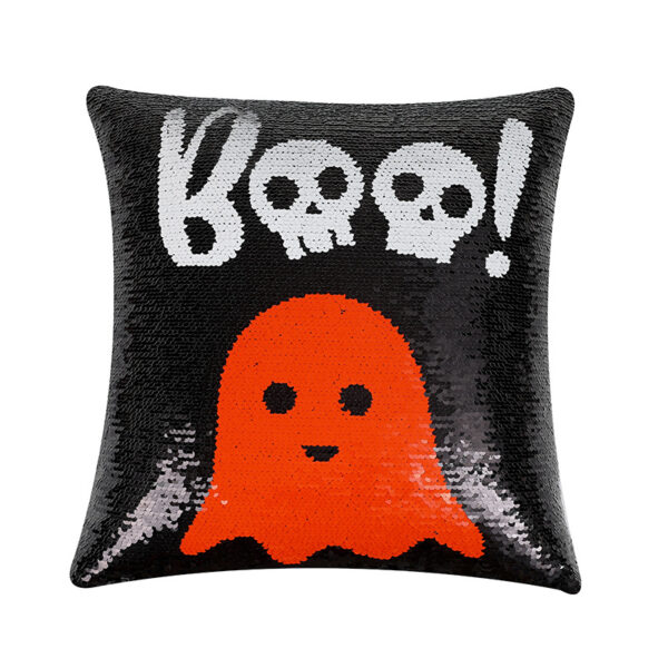 Wholesale Halloween Pillow Sequin Ghost Reversible Pillow Cushion Cover Can Be Sofa Pillow Cover