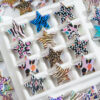 Wholesale 10pcs Leopard Five-pointed Star Mixed Pierced Beads