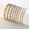 Wholesale PVD Coated 18K Gold Plated Round Stainless Steel Simple Style Waterproof Non Tarnish Bracelets