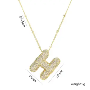Letter H Necklace-Gold