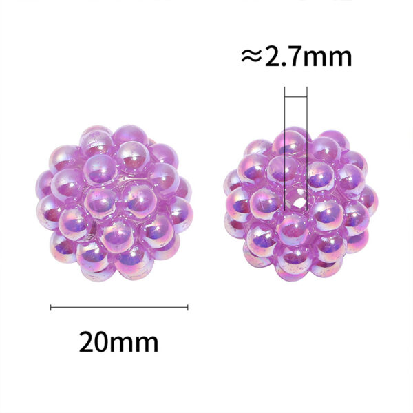 Wholesale Heavy-duty plated solid color acrylic bayberry ball with through holes, DIY mobile phone chain, beaded pen jewelry accessories