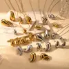 PVD Coated Water oplets 304 Stainless Steel Vintage Style Simple Style Waterproof Non Tarnish Jewelry Set