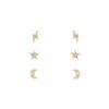 Wholesale Ear Cartilage Rings & Studs Simple Style Star Brass Waterproof Non Tarnish Surgical Steel Gem