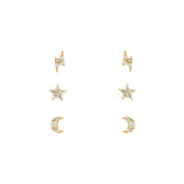 Wholesale Ear Cartilage Rings & Studs Simple Style Star Brass Waterproof Non Tarnish Surgical Steel Gem
