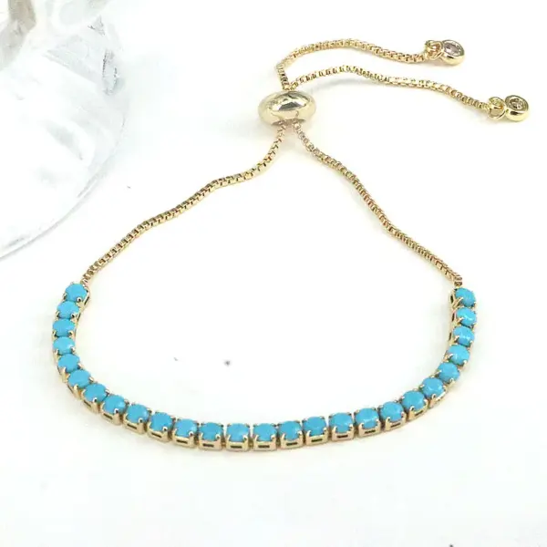 Wholesale Fashion Square Copper Gold Plated Zircon Bracelets In Bulk