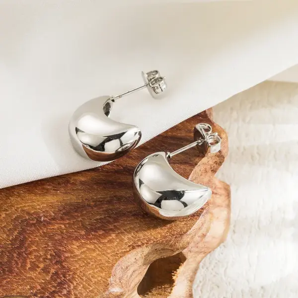 1 Pair Casual Round Solid Color Plating 304 Stainless Steel 18K Gold Plated Stainless Steel Earrings