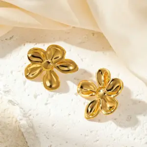 Titanium Steel Five-Petal Flower Ear Studs