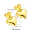 Wholesale Vacuum Plating Real Gold Plated Heart Shape 304 Stainless Steel Cute Sweet Waterproof Non Tarnish Earrings