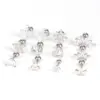 Wholesale 1 Piece Simple Style Heart Shape Crown Flower Plating Inlay Stainless Steel Zircon Ear Studs