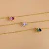 Wholesale 304 Stainless Steel Geometric PVD Coated Birthstone 14K Real Gold Plated IG Style Elegant Waterproof Non Tarnish Plating Cable Chain Lobster Trigger Clasp Closure Pendant Necklace
