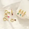 Wholesale Fashion Water Droplets Copper Artificial Gemstones Copper Earrings