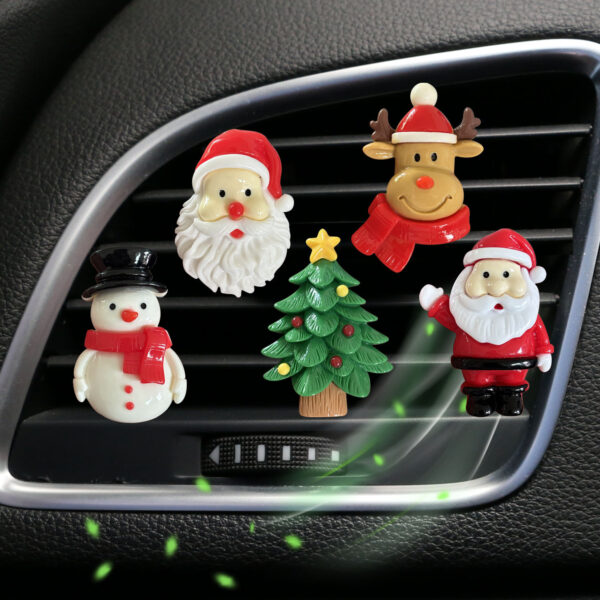 Wholesale Christmas Tree Reindeer Snowman Car Perfume Decoration Clip Car Air Conditioning Air Outlet