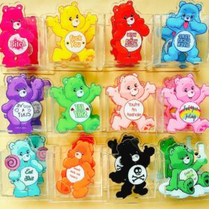 Wholesale Bear Acrylic Pen Stationery Box Creative Cosmetic Pen Storage 10cm