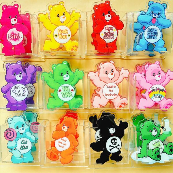 Wholesale Bear Acrylic Pen Stationery Box Creative Cosmetic Pen Storage 10cm