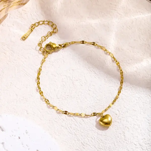 Wholesale Jewelry Elegant Classic Style Heart Shape 304 Stainless Steel Bracelets Earrings Necklace