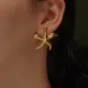 1 Pair Beach Streetwear Starfish 304 Stainless Steel Imitation Gold Electroplating Ear Studs