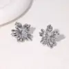 304 Stainless Steel Flower PVD Coated 18K Real Gold Plated 18K Gold Sweet Simple Style Waterproof Non Tarnish Plating Ear Studs
