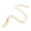 Wholesale PVD Coated Real Gold Plated 18K Gold Solid Color Titanium Steel Simple Style Waterproof Non Tarnish Necklace