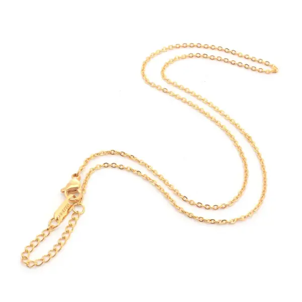 Wholesale PVD Coated Real Gold Plated 18K Gold Solid Color Titanium Steel Simple Style Waterproof Non Tarnish Necklace