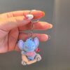 Wholesale Cartoon Stitch Keychain Pendant Three-Dimensional Flocking Bear Doll Car Keychain Bag Pendant Small Gift