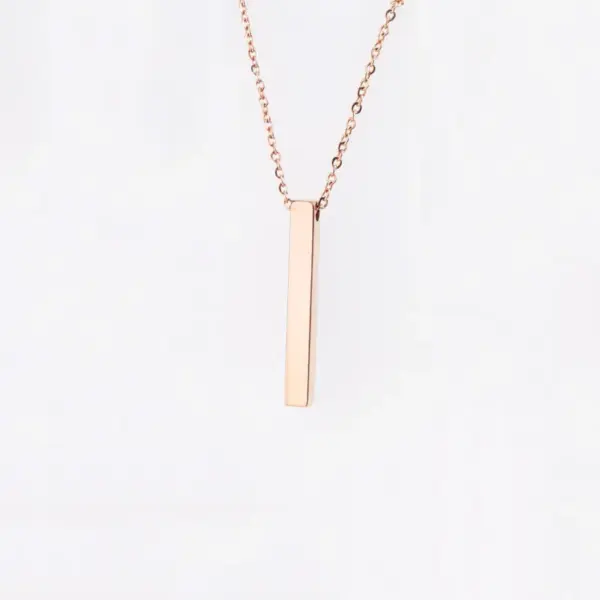 PVD Coated 18K Gold Rose Gold Real Gold Plated Geometric Customization Laser Engraving Solid Color Stainless Steel Simple Style Waterproof Non Tarnish 304 Stainless Steel Necklace