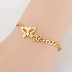 2 Butterflies (Gold)