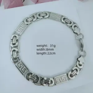 Steel Color Bracelet 8mm*22cm / Stainless Steel S.STEEL