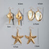 Wholesale Europe and the United States cross-border beach wind conch shell three-dimensional starfish earrings geometric personality exaggerated holiday wind earrings women