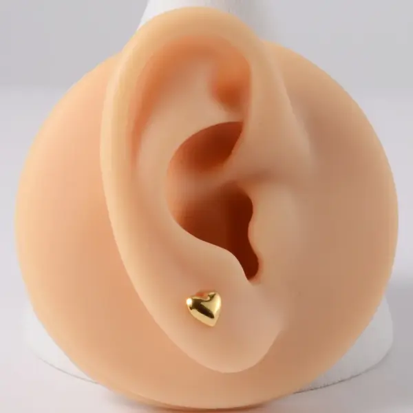 Wholesale 1 Piece 304 Stainless Steel Stone-Free Vacation Simple Style Roman Style Belly Rings Solid Color Gold Steel Color Red Heart Ion Plating (IP) 18K Gold Plated Ear Cartilage Rings & Studs Belly Rings Tongue Rings