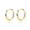 oly-ce2af09c6b9ae4ef88e6ec29c6de85fd Wholesale 201 Stainless Steel Round PVD Coated 18K Real Gold Plated 18K Gold Simple Style Waterproof Non Tarnish Plating Earrings