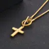 304 Stainless Steel Cross PVD Coated 18K Gold Plated Elegant Waterproof Non Tarnish Plating Necklace