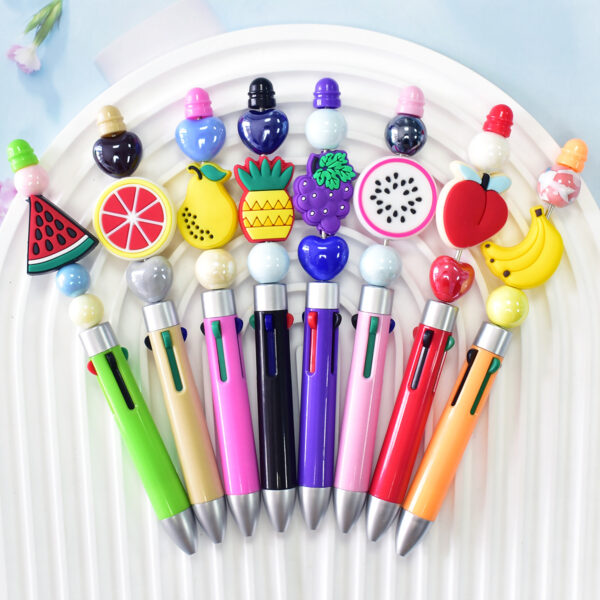 Wholesale Cute cartoon fruit series soft gel ballpoint pen beads
