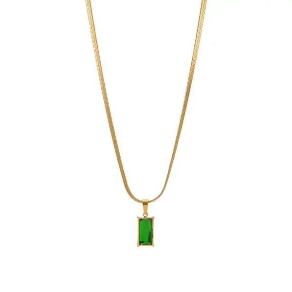 Wholesale PVD Coated Real Gold Plated Geometric Titanium Steel Modern Style Sweet Classic Style Waterproof Non Tarnish Titanium Steel Pendant Necklace