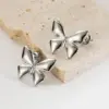 Wholesale 1 Pair Modern Style Simple Style Classic Style Bow Knot Plating 304 Stainless Steel 14K Gold Plated Stainless Steel Earrings