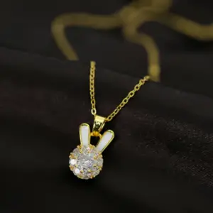 X419 Titanium Steel Cute Rotating Rabbit