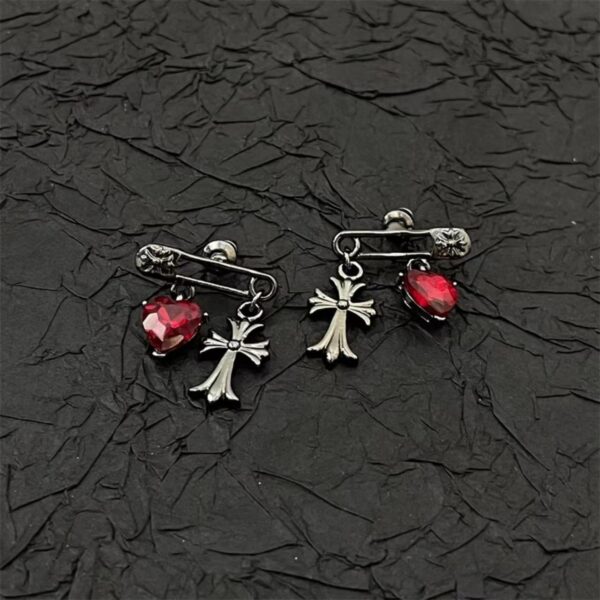 oly-ce35440e429a120f11dab9eff0263558 Wholesale Dark Cross Love Earrings Women's Light Luxury High-end Temperament Atmospheric Unique Exquisite Earrings 2024 New