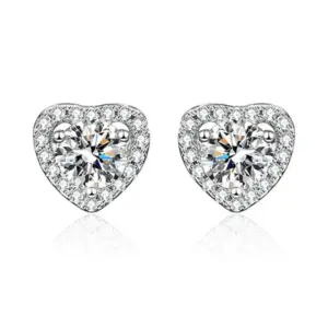 Luxury Heart Bag Stud Earrings 1 Karat