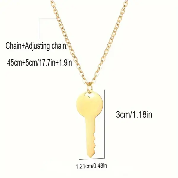 Wholesale 304 Stainless Steel Stainless Steel Heart Shape Key PVD Coated 18K Real Gold Plated Simple Style Plating Gold Silver